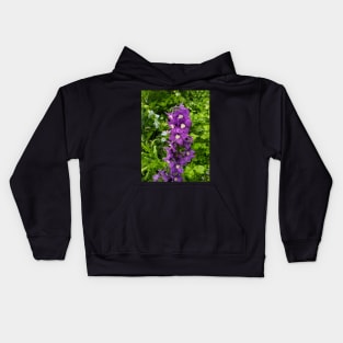 Bright purple delphinium Kids Hoodie